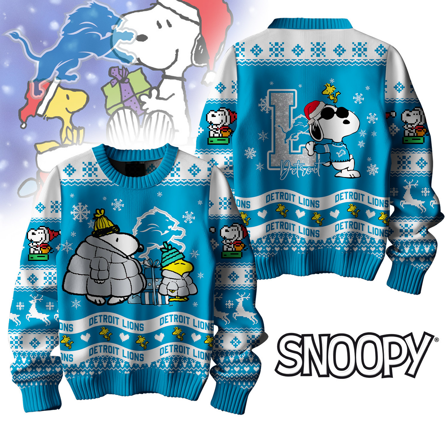 Premium NFL DET x SNP Ugly Sweater V1 NMD TTV