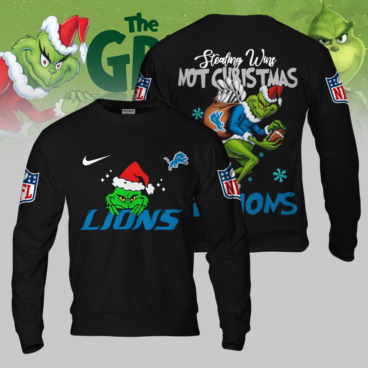 Premium NFL DET x The Grinch Shirt V3 NMD TTV
