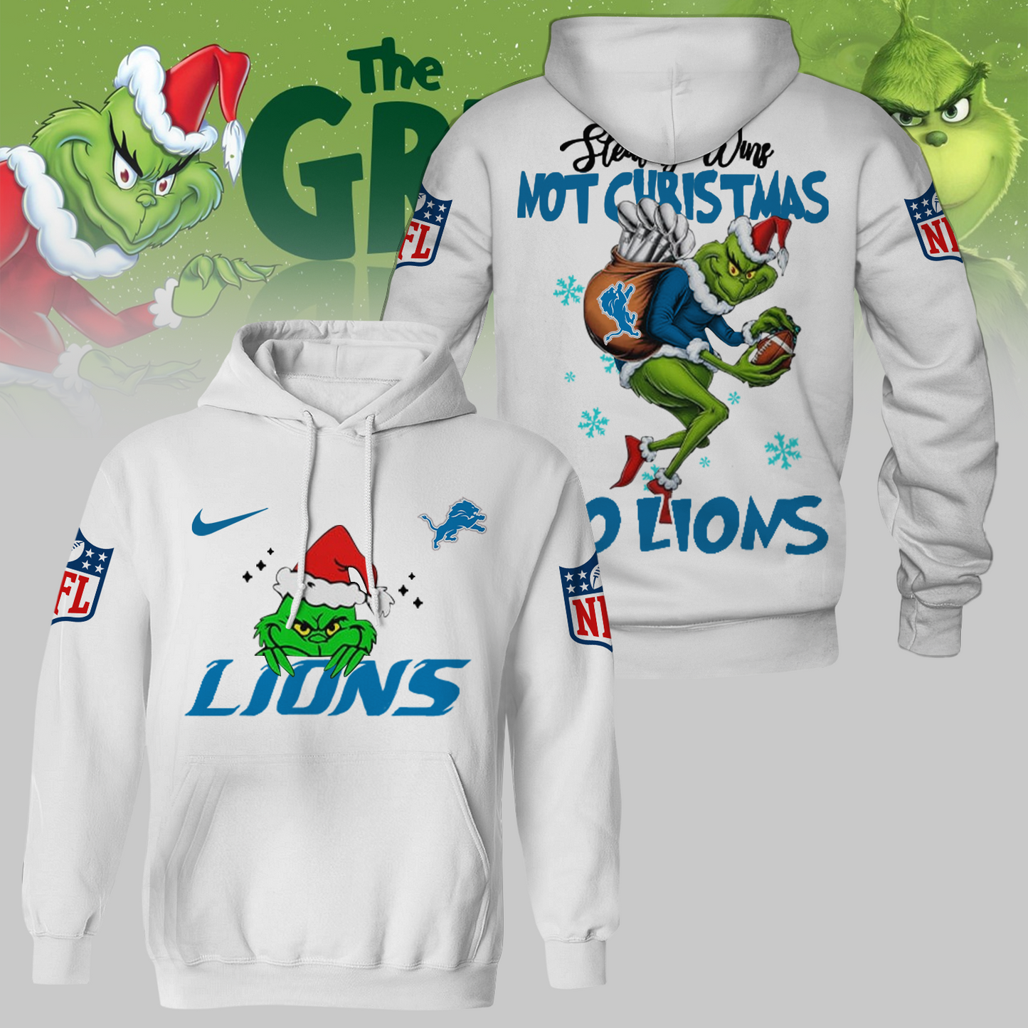 Premium NFL DET x The Grinch Shirt V3 NMD TTV