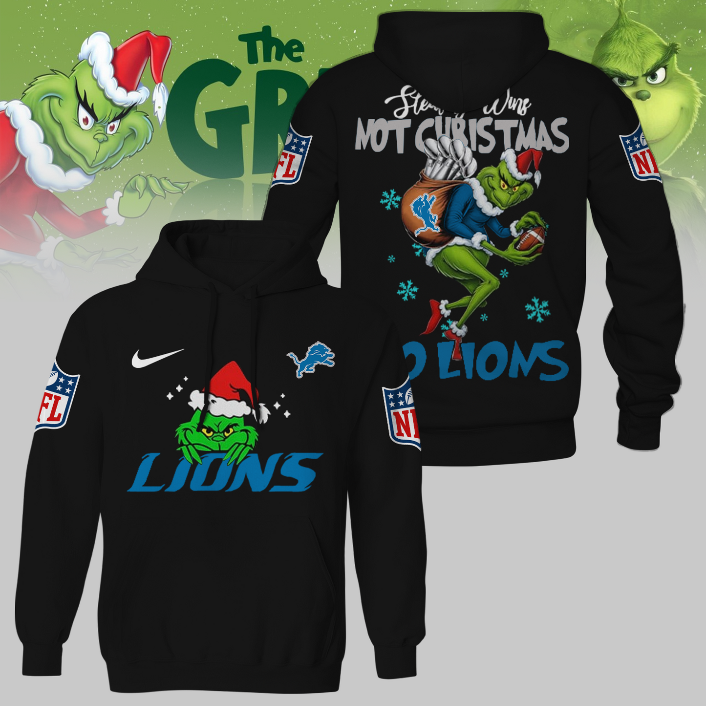Premium NFL DET x The Grinch Shirt V3 NMD TTV