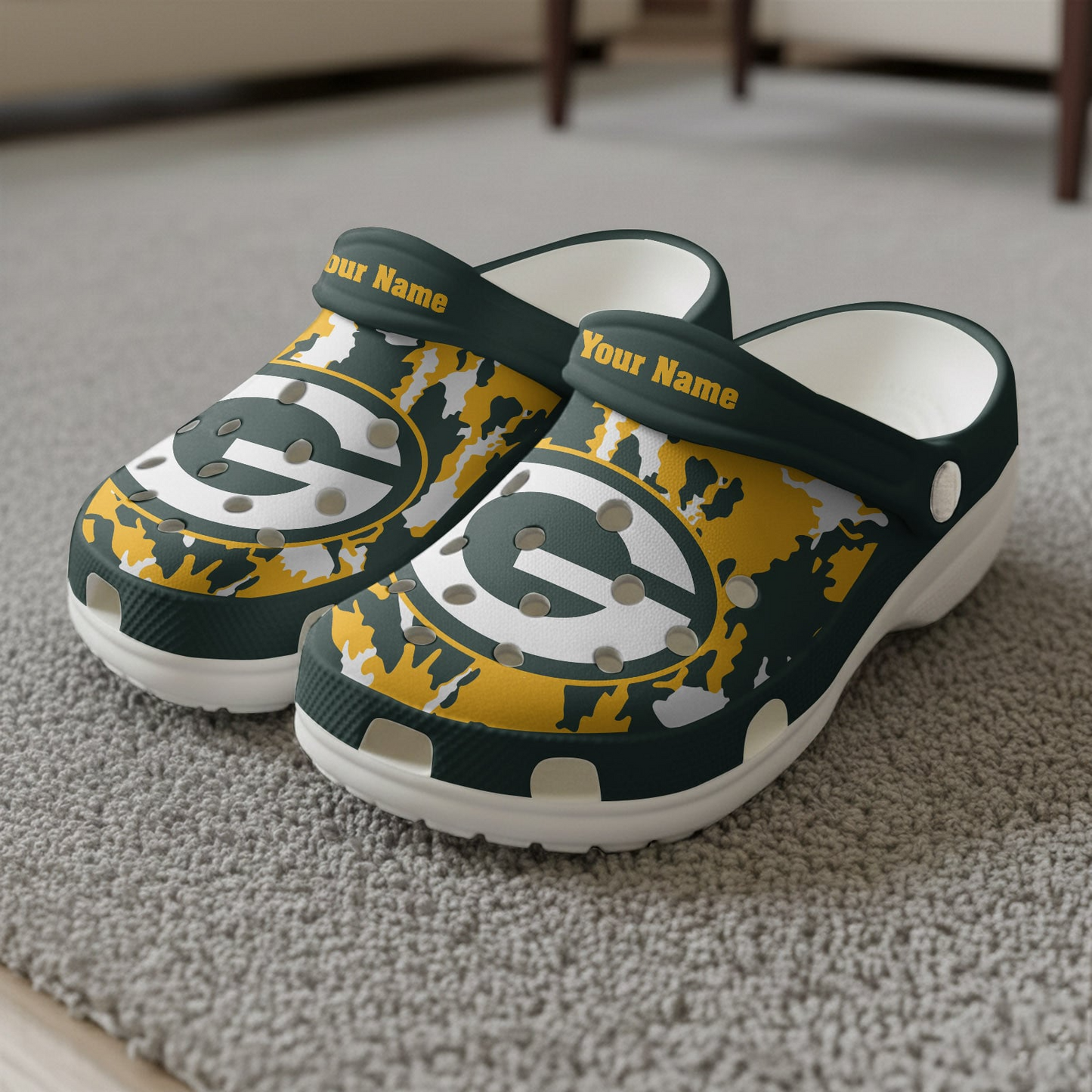Premium NFL GB Camo CLogs V1 NMD TTV