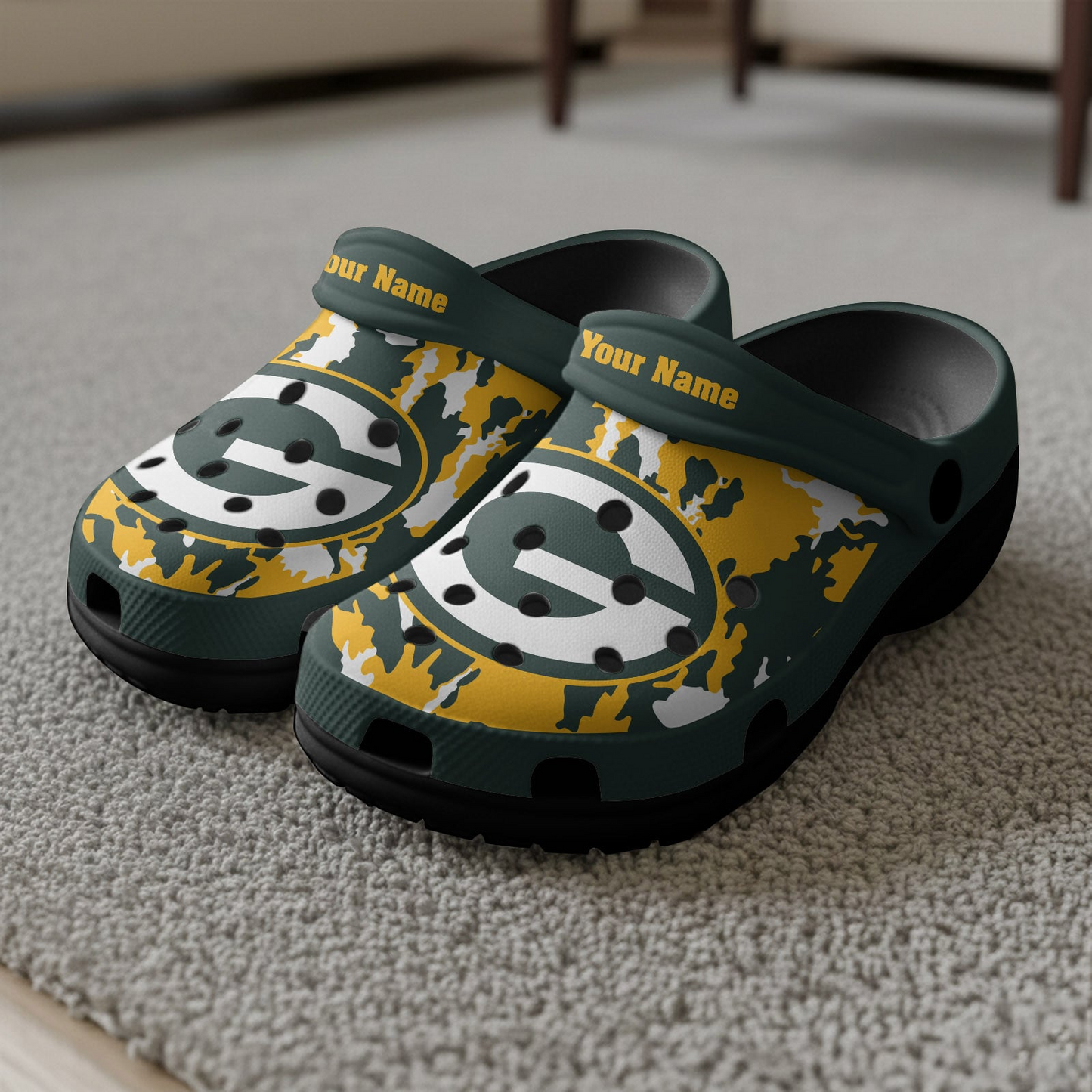 Premium NFL GB Camo CLogs V1 NMD TTV