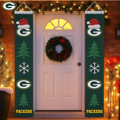 Premium NFL GB Christmas Merry Christmas Porch Sign V1 NMD NHM