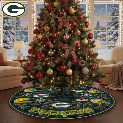 Premium NFL GB Christmas Tree Skirt V1 NMD TTV