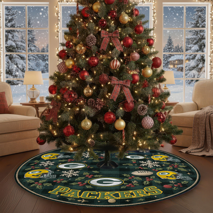Premium NFL GB Christmas Tree Skirt V1 NMD TTV