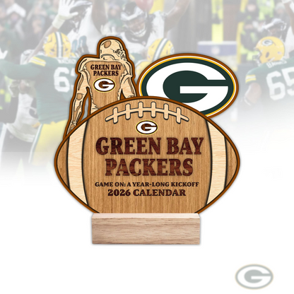 Premium NFL GB Football Shaped 2026 Calendar V1 NMD TTV