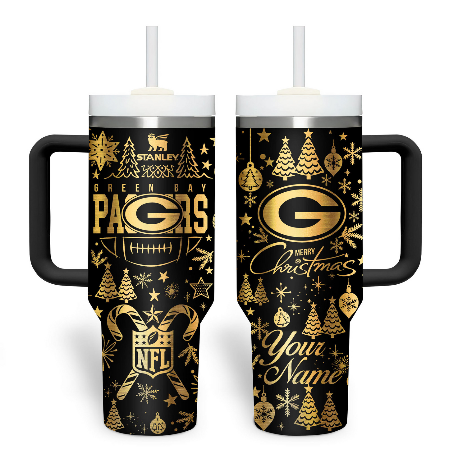 Premium NFL GB Holiday Gold Tumbler V1 NMD TTV
