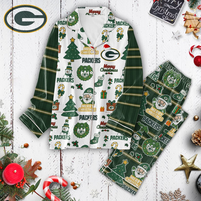 Premium NFL GB Plaid Button Pajamas Set V1 NMD 291025 TTV