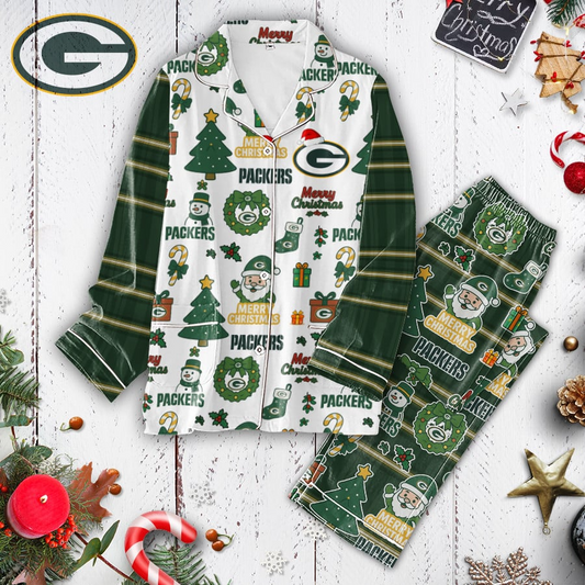 Premium NFL GB Plaid Button Pajamas Set V1 NMD 291025 TTV
