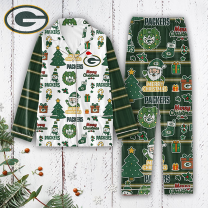 Premium NFL GB Plaid Button Pajamas Set V1 NMD 291025 TTV