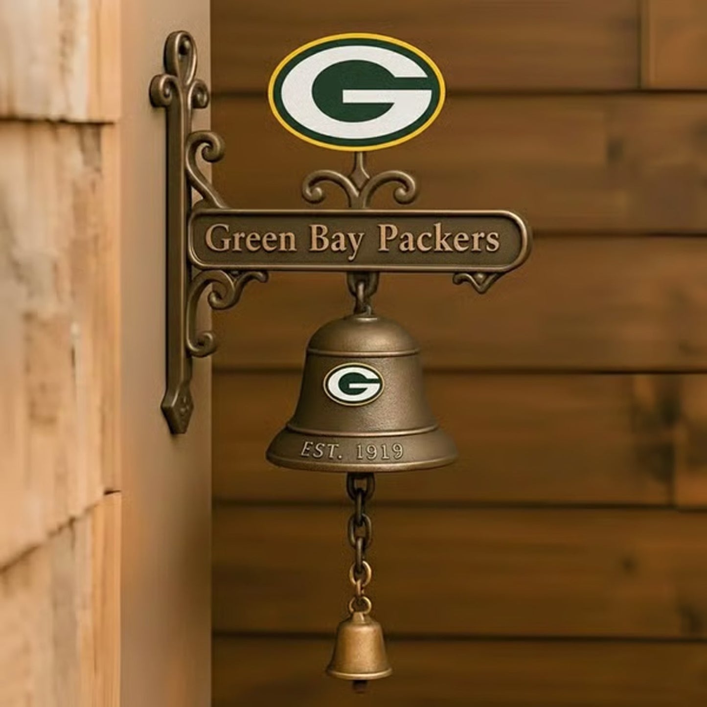 Premium NFL GB Retro Wall-Mounted Metal Doorbell V1 NMD NHM