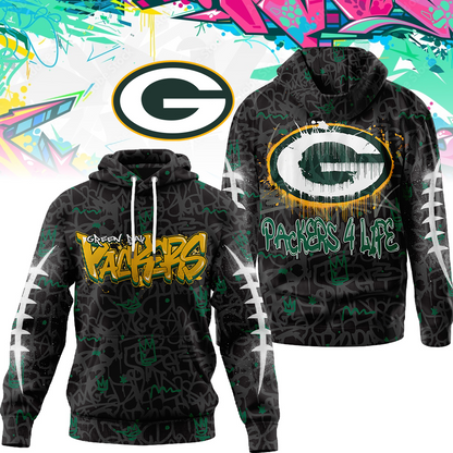Premium NFL GB Special Graffiti Hoodie V2 NMD  TTV