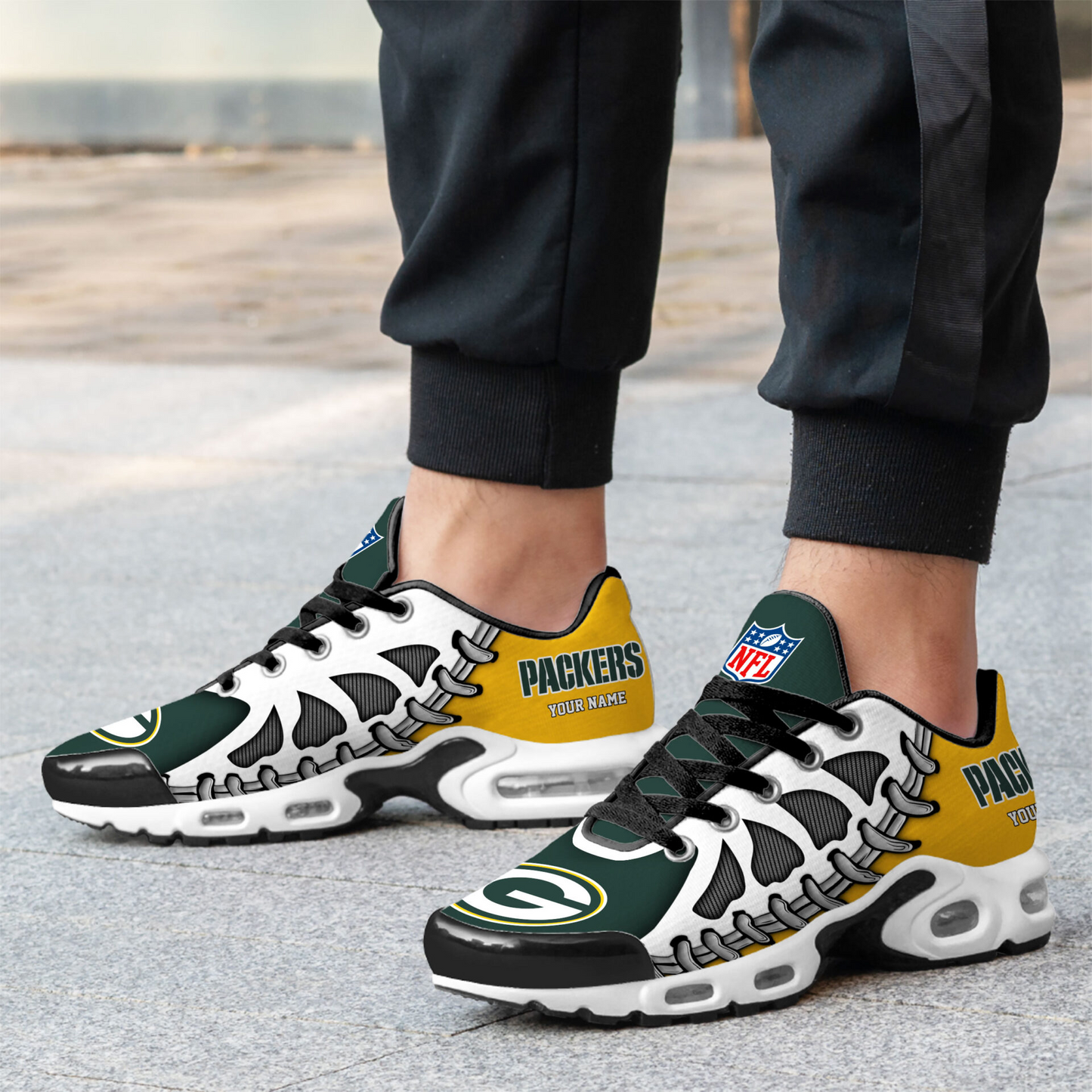 Premium NFL GB Spine Rush Air Max Sneaker V4 NMD  TTV