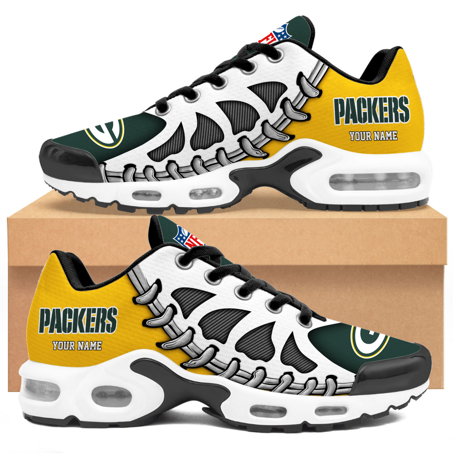 Premium NFL GB Spine Rush Air Max Sneaker V4 NMD  TTV