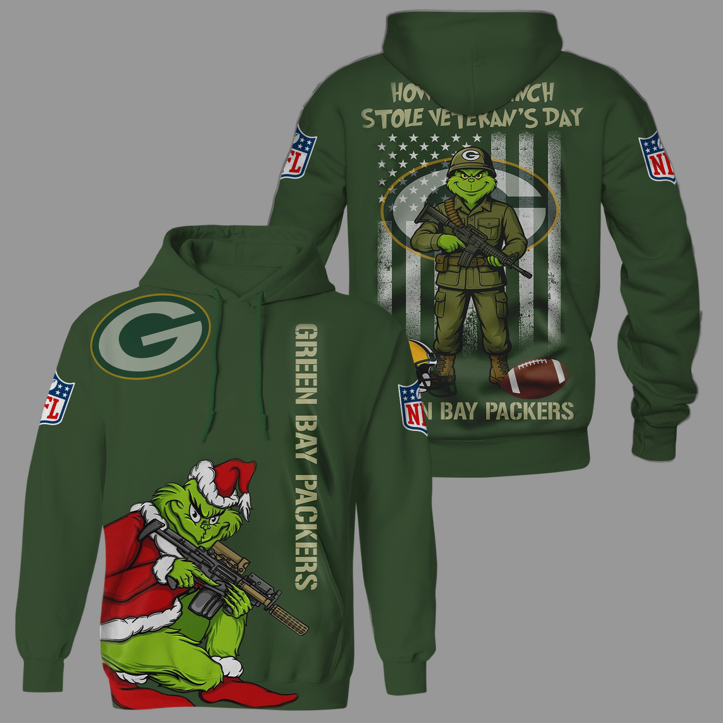 Premium NFL GB The Grinch Salute Veterans Shirt V1 NMD 311025 TTV