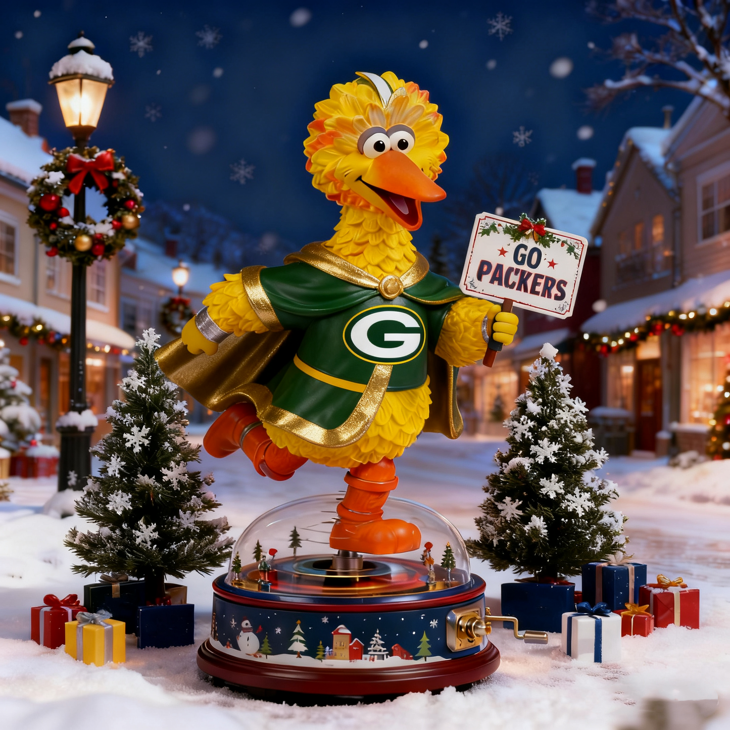 Premium NFL GB x Big Bird Christmas Arcylic Plaque V1 NMD TTV