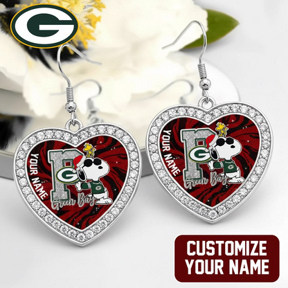 Premium NFL GB x SNP Custom Heart Earrings V1 NMD TTV