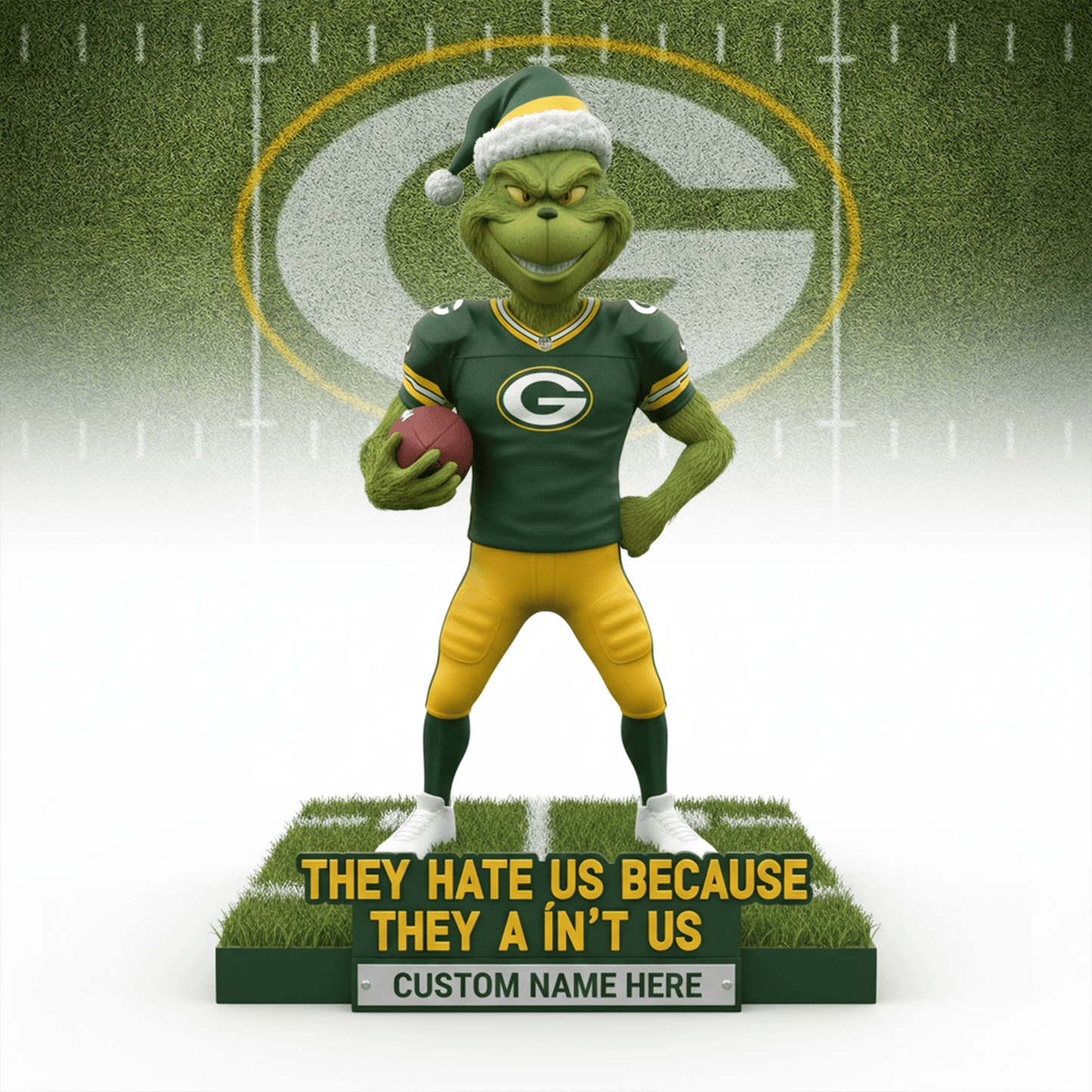 Premium NFL GBP Christmas The Grinch Arcylic Plaque V1 NMD