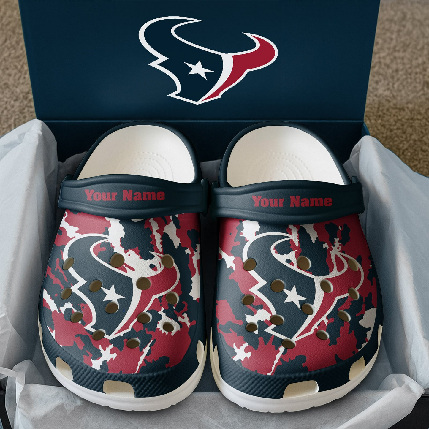 Premium NFL HOU Camo CLogs V1 NMD TTV