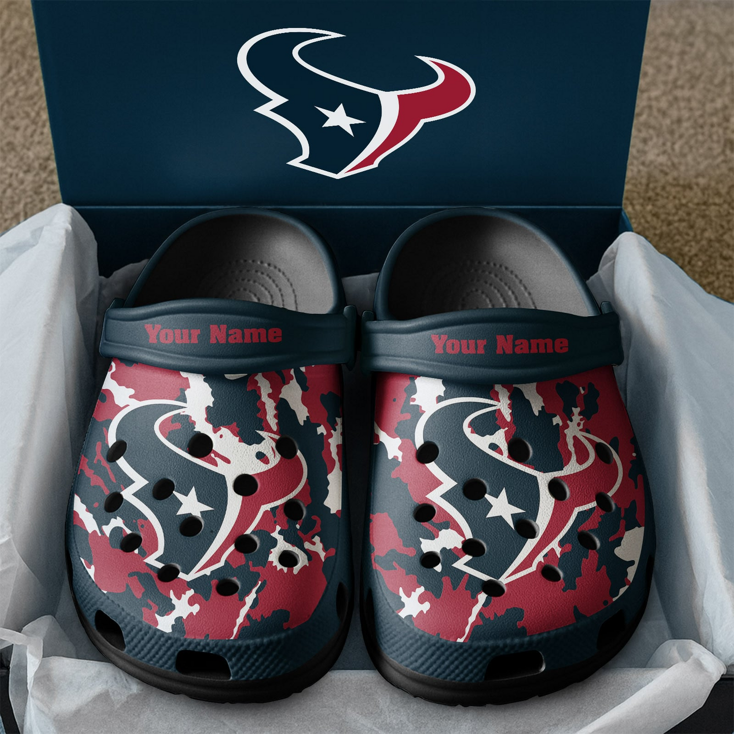 Premium NFL HOU Camo CLogs V1 NMD TTV