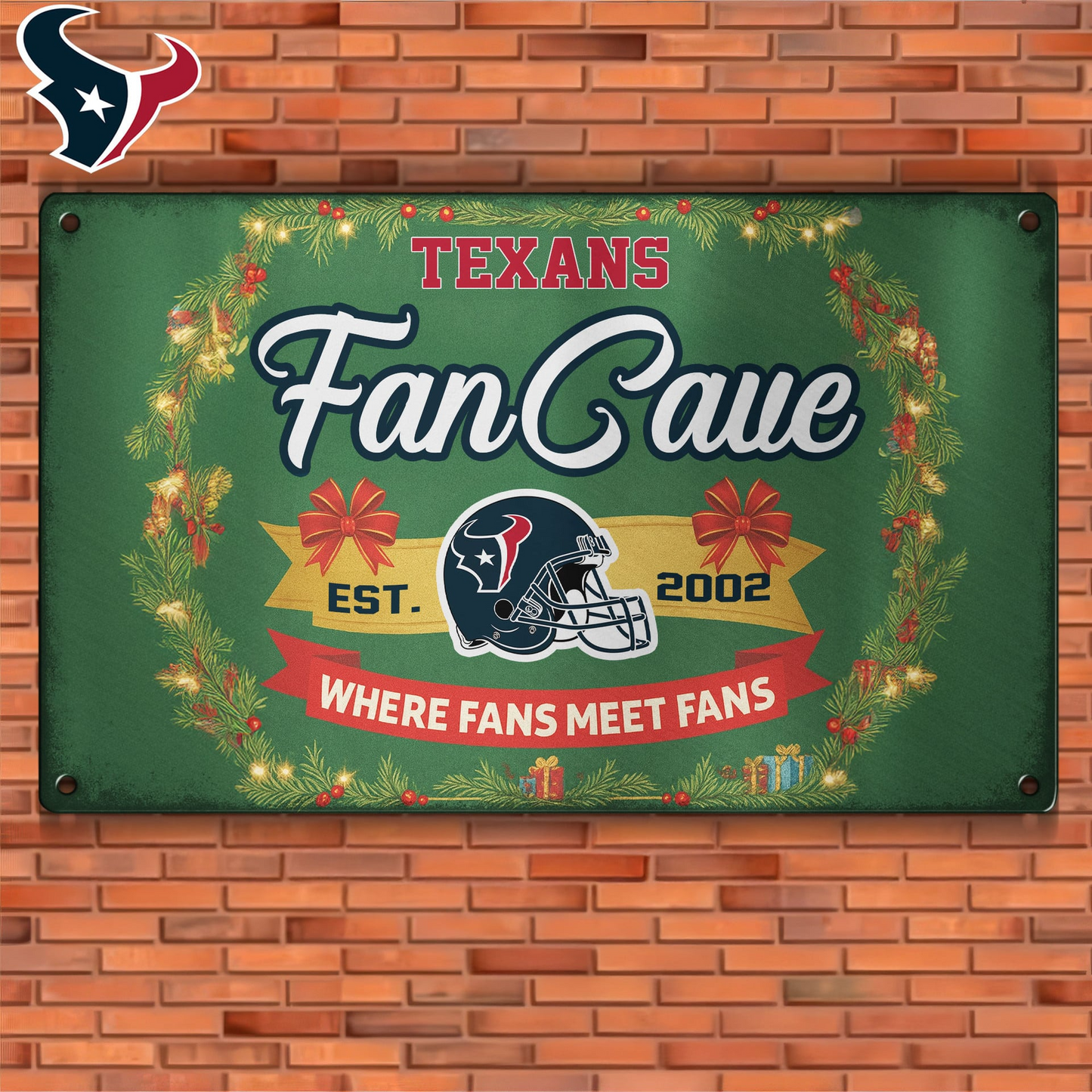 Premium NFL HOU Cave Metal Sign V2 NMD TTV
