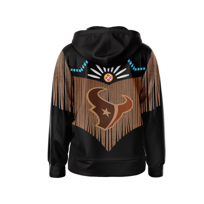 Premium NFL HOU Native American Pattern Zip Hoodie V1 NMD25 TTV