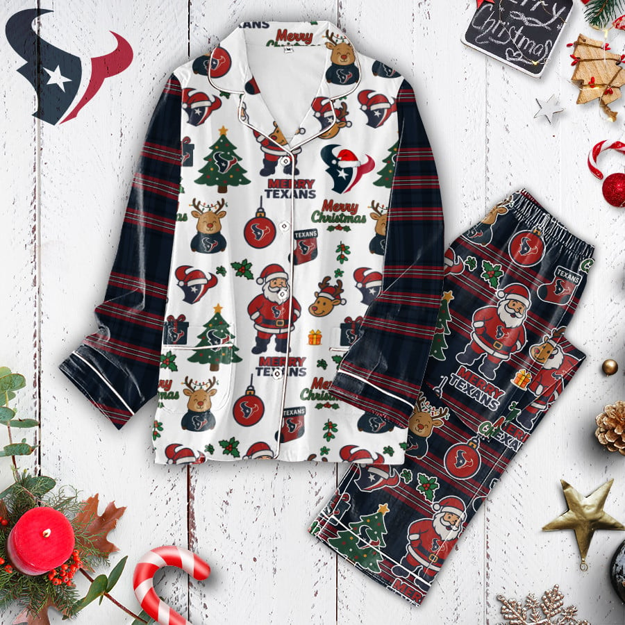 Premium NFL HOU Plaid Button Pajamas Set V1 NMD 291025 TTV