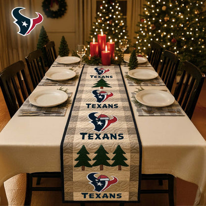 Premium NFL HOU Quilted Christmas Table Runner V1 NMD NHM
