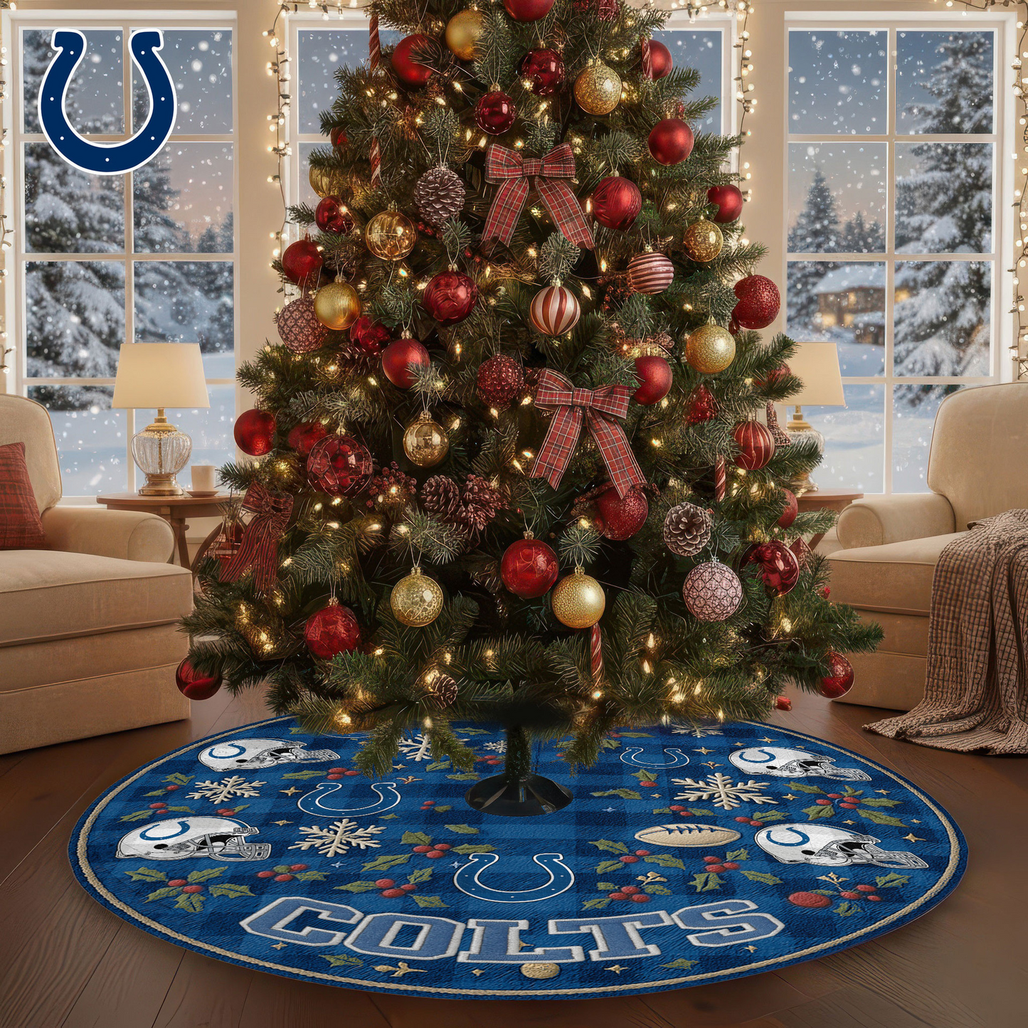 Premium NFL IND Christmas Tree Skirt V1 NMD TTV