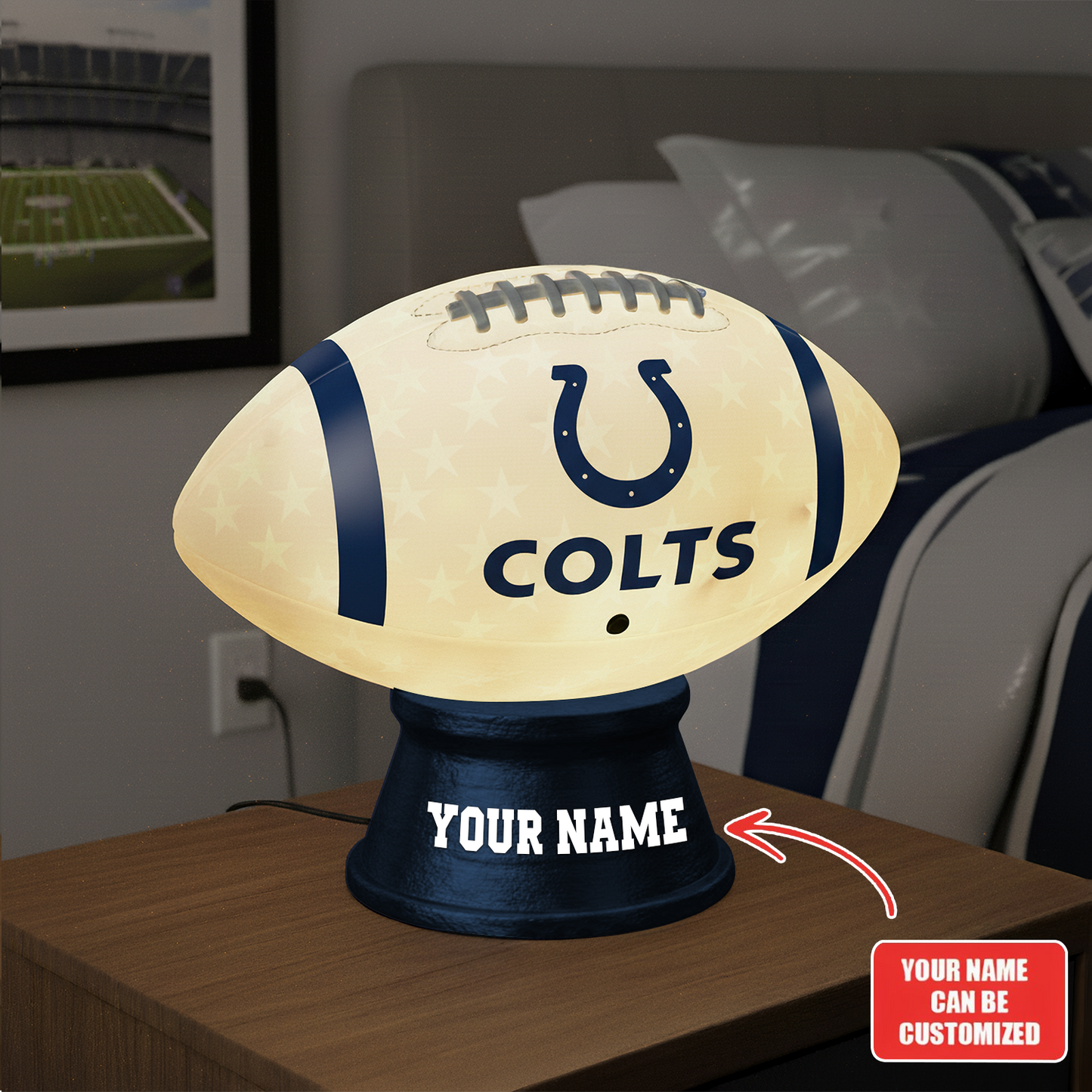 Premium NFL IND Football Night Light Custom Name V2 NMD TTV