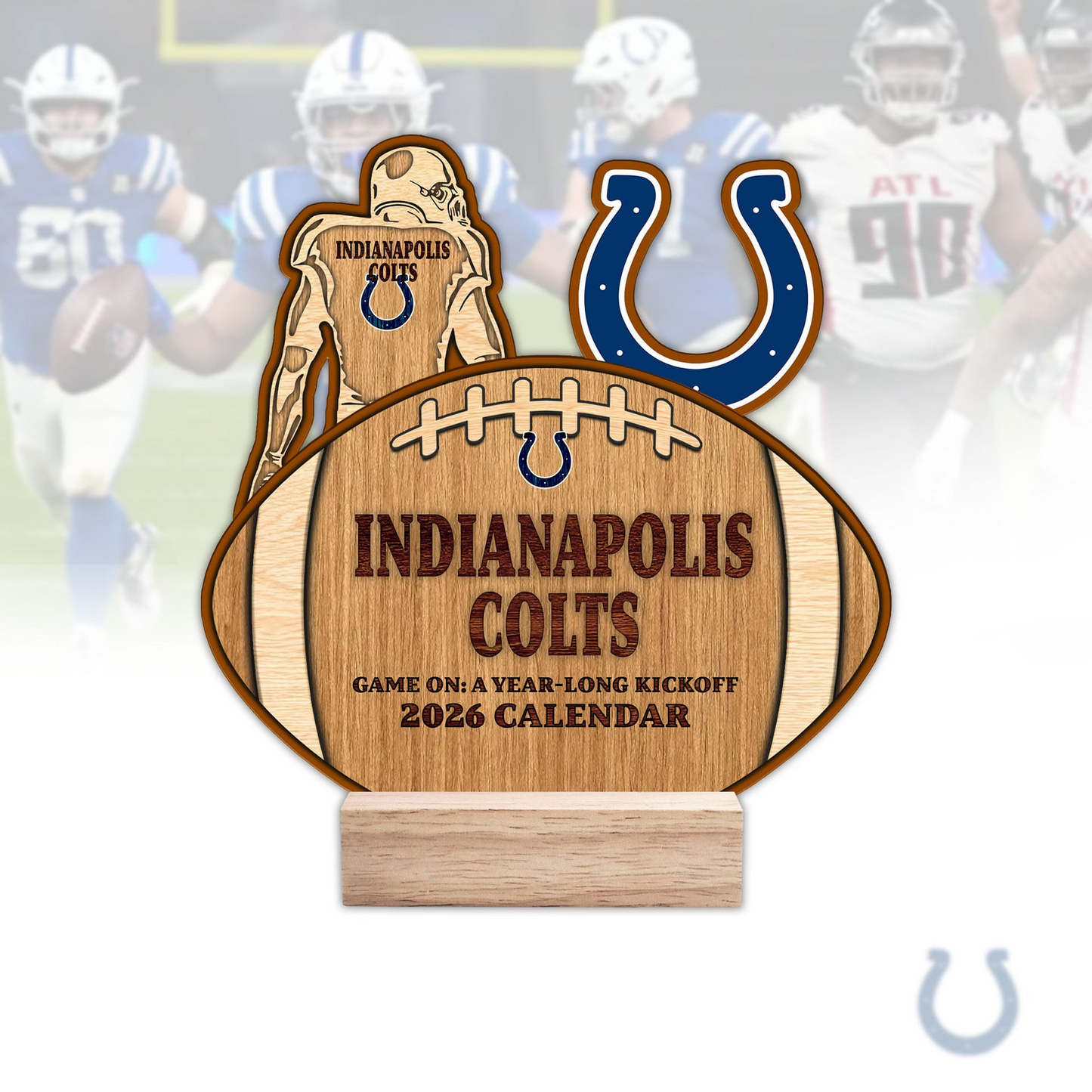 Premium NFL IND Football Shaped 2026 Calendar V1 NMD TTV
