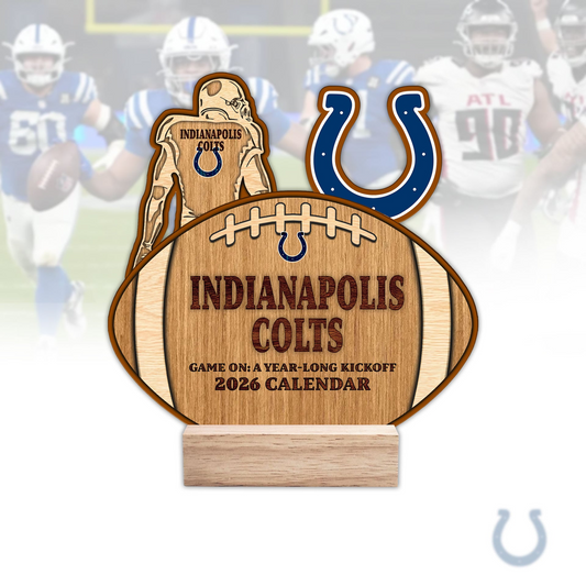 Premium NFL IND Football Shaped 2026 Calendar V1 NMD TTV