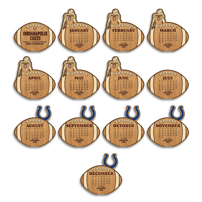 Premium NFL IND Football Shaped 2026 Calendar V1 NMD TTV