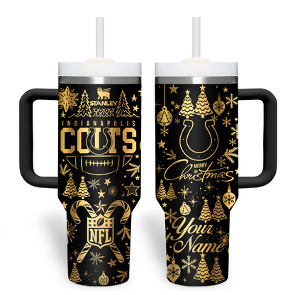 Premium NFL IND Holiday Gold Tumbler V1 NMD TTV