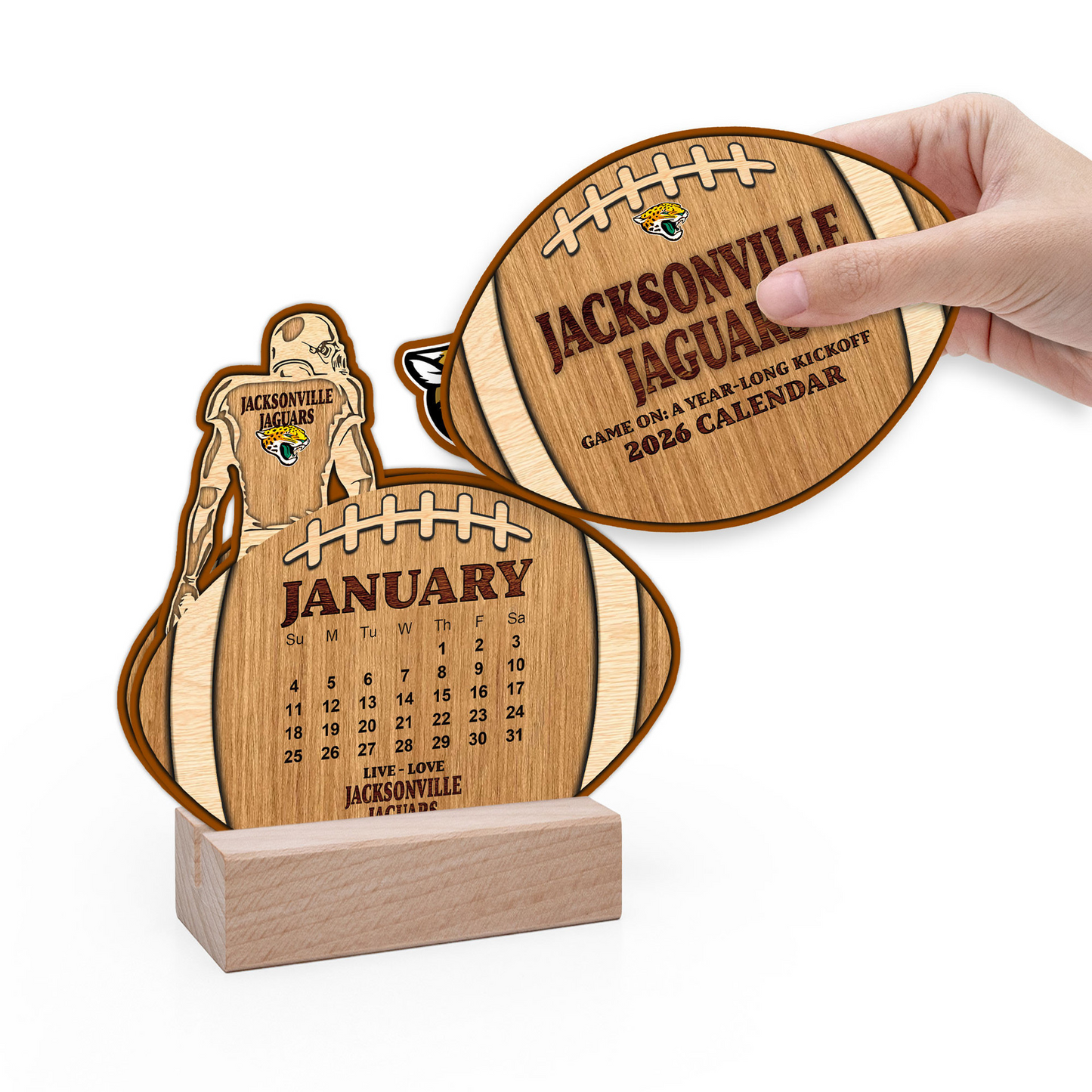 Premium NFL JAC Football Shaped 2026 Calendar V1 NMD TTV