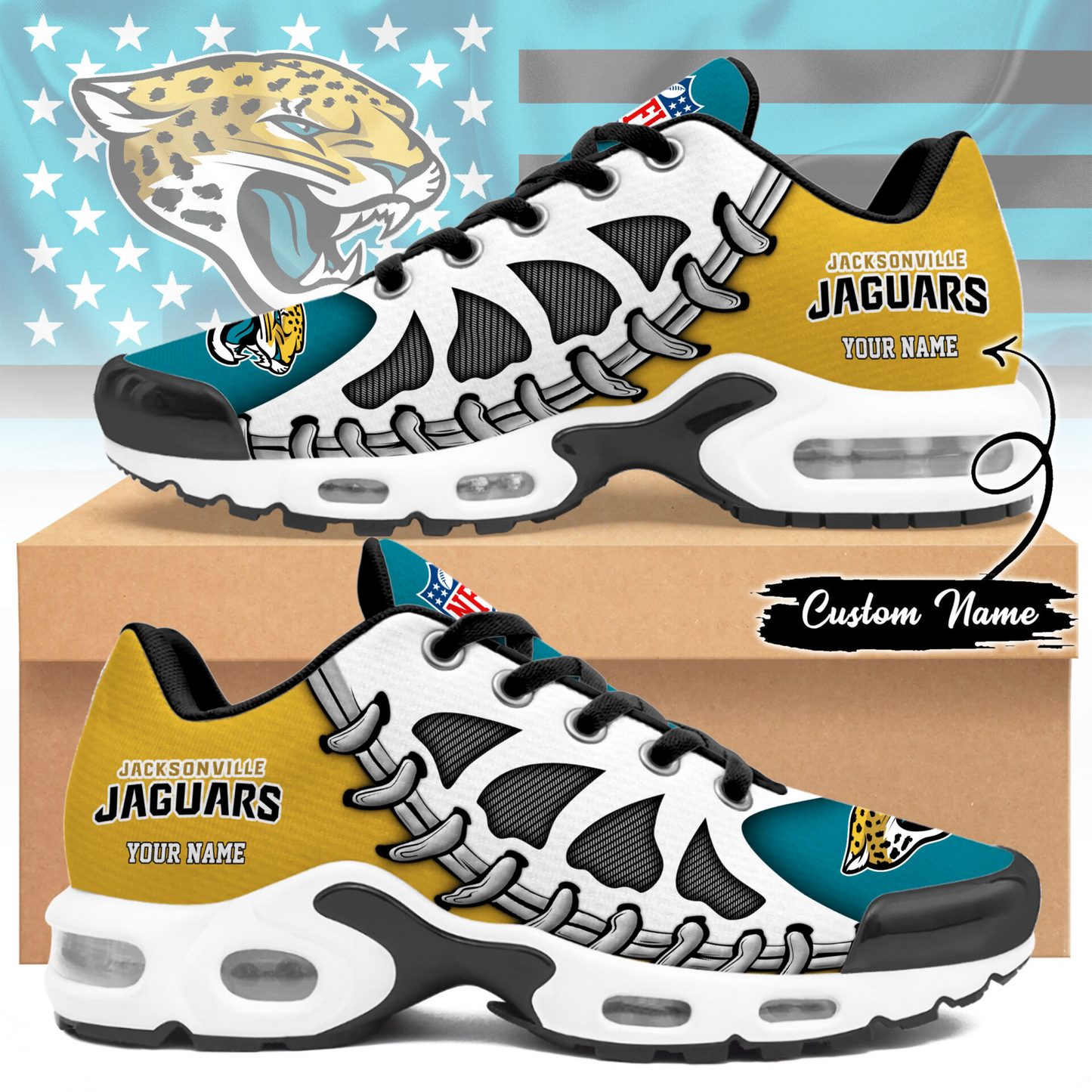Premium NFL JAC Spine Rush Air Max Sneaker V4 NMD  TTV