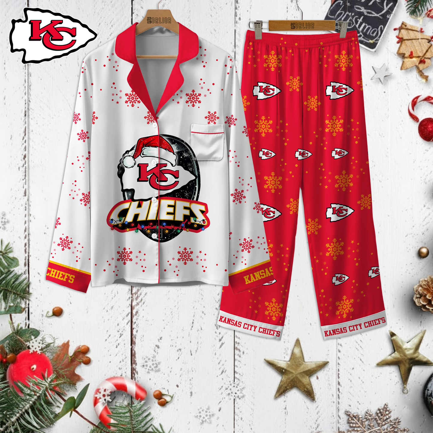 Premium NFL KC Christmas Pajamas V1 NMD TTV