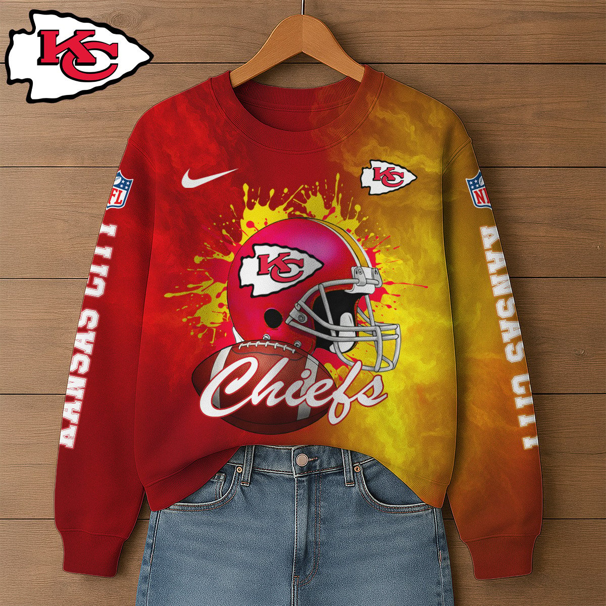 Premium NFL KC Printed Sweatshirt V1 NMD TTV