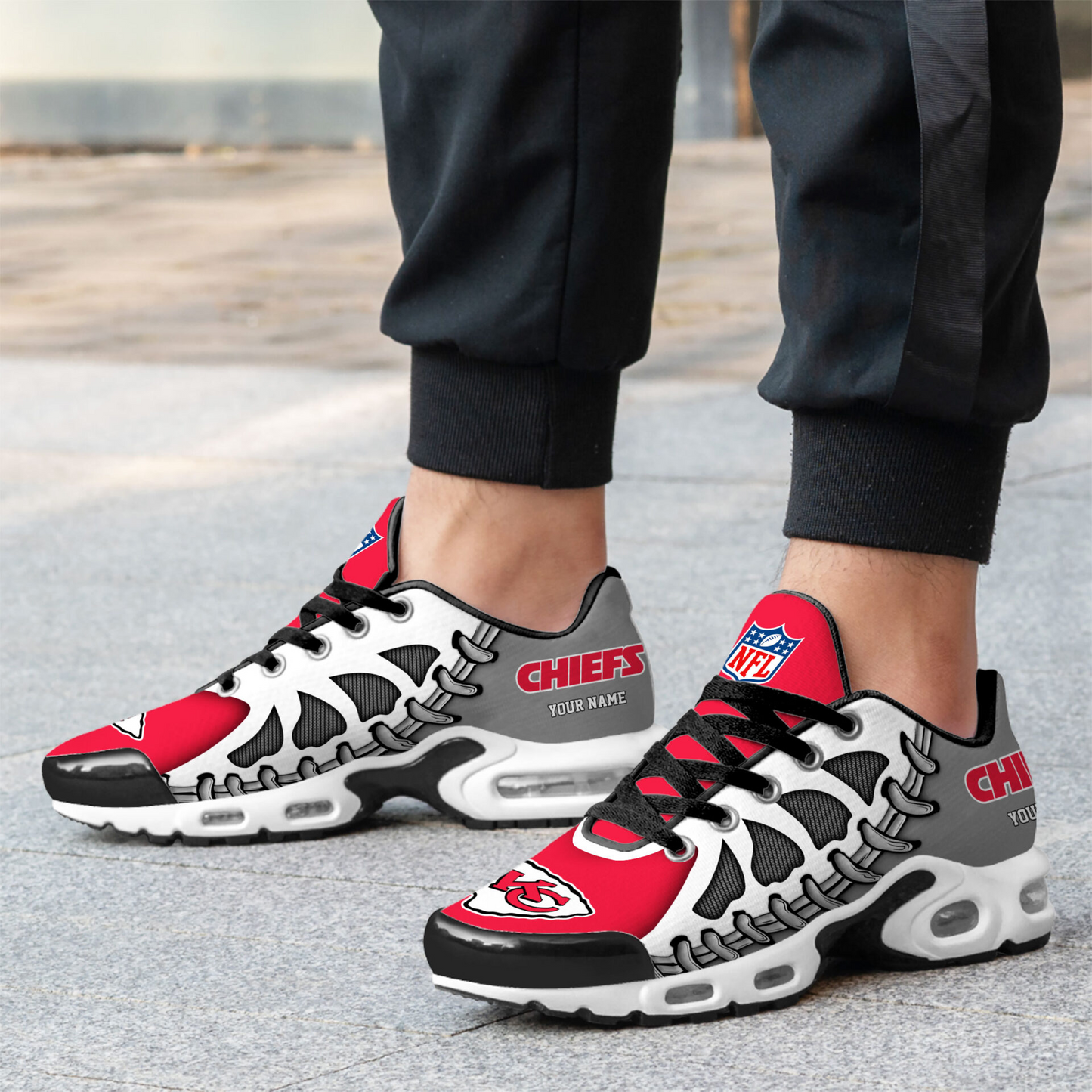 Premium NFL KC Spine Rush Air Max Sneaker V4 NMD  TTV