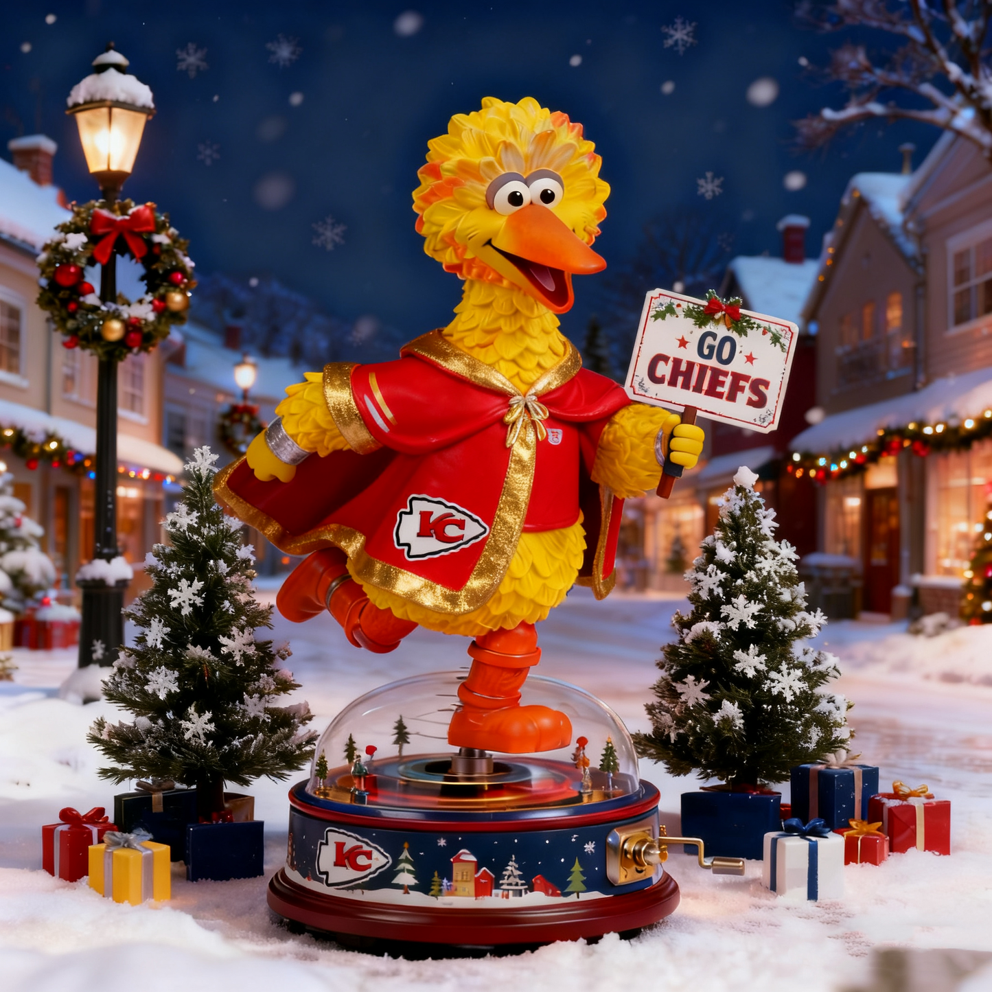 Premium NFL KC x Big Bird Christmas Arcylic Plaque V1 NMD TTV