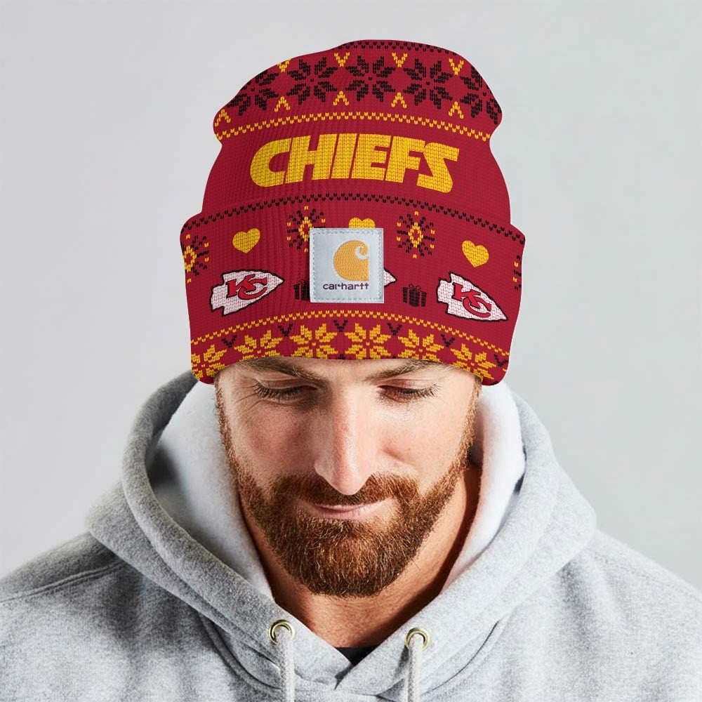 Premium NFL KC x CH Chrismas Workwear Beanie V1 NMD TTV