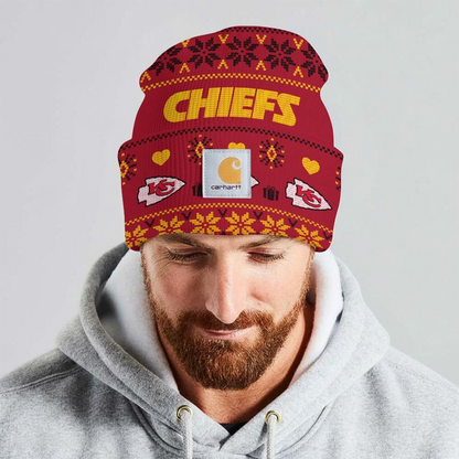 Premium NFL KC x CH Chrismas Workwear Beanie V1 NMD TTV
