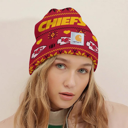 Premium NFL KC x CH Chrismas Workwear Beanie V1 NMD TTV