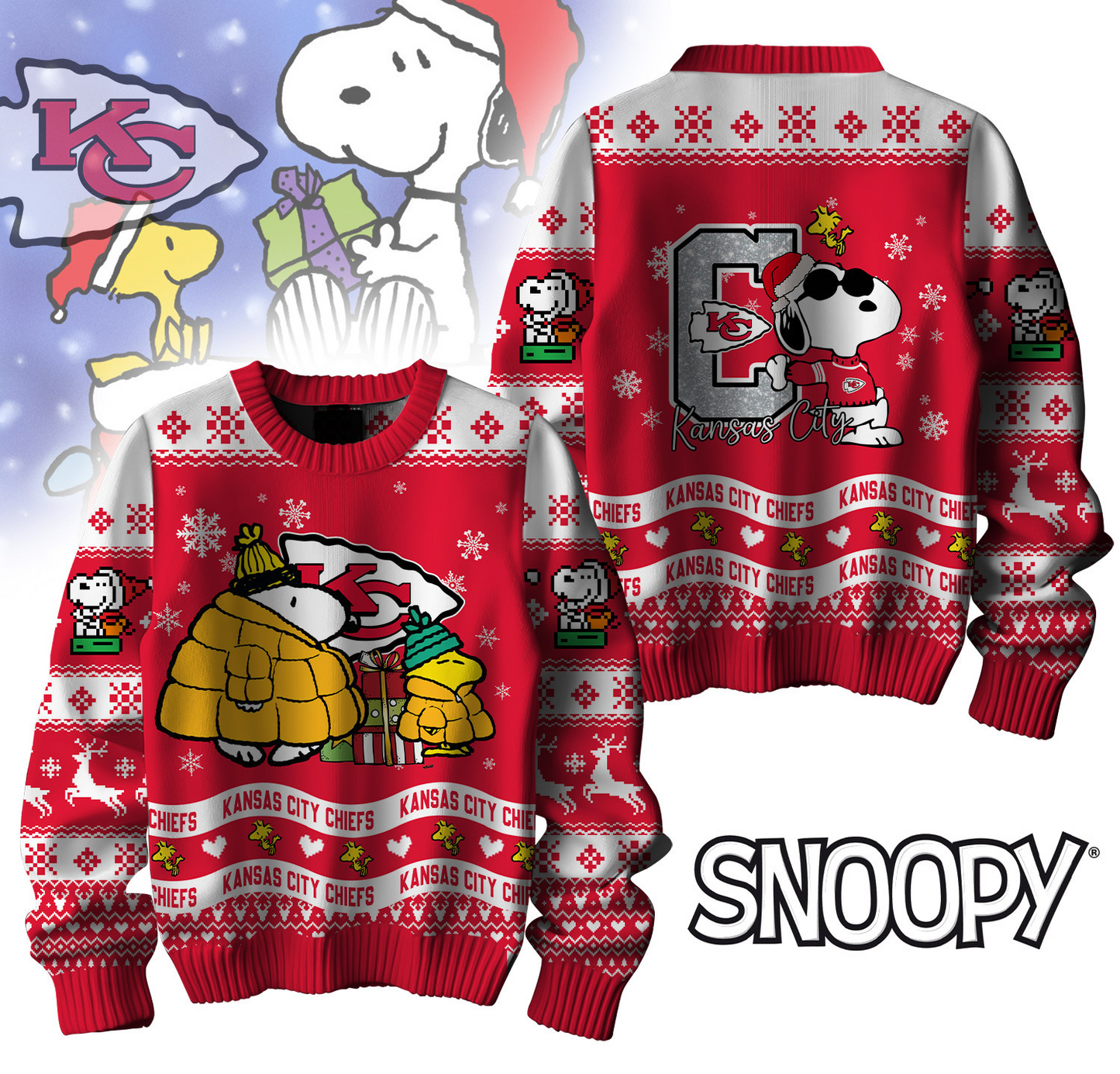 Premium NFL KC x SNP Ugly Sweater V1 NMD TTV