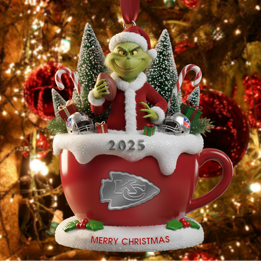 Premium NFL KC x The Grinch Christmas Ornament V2 NMD TTV