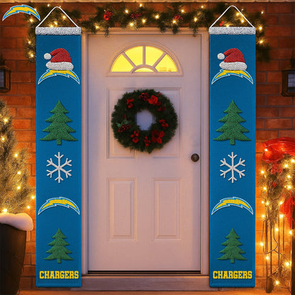 Premium NFL LAC Christmas Merry Christmas Porch Sign V1 NMD NHM