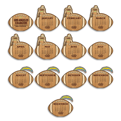 Premium NFL LAC Football Shaped 2026 Calendar V1 NMD TTV