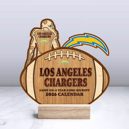 Premium NFL LAC Football Shaped 2026 Calendar V1 NMD TTV
