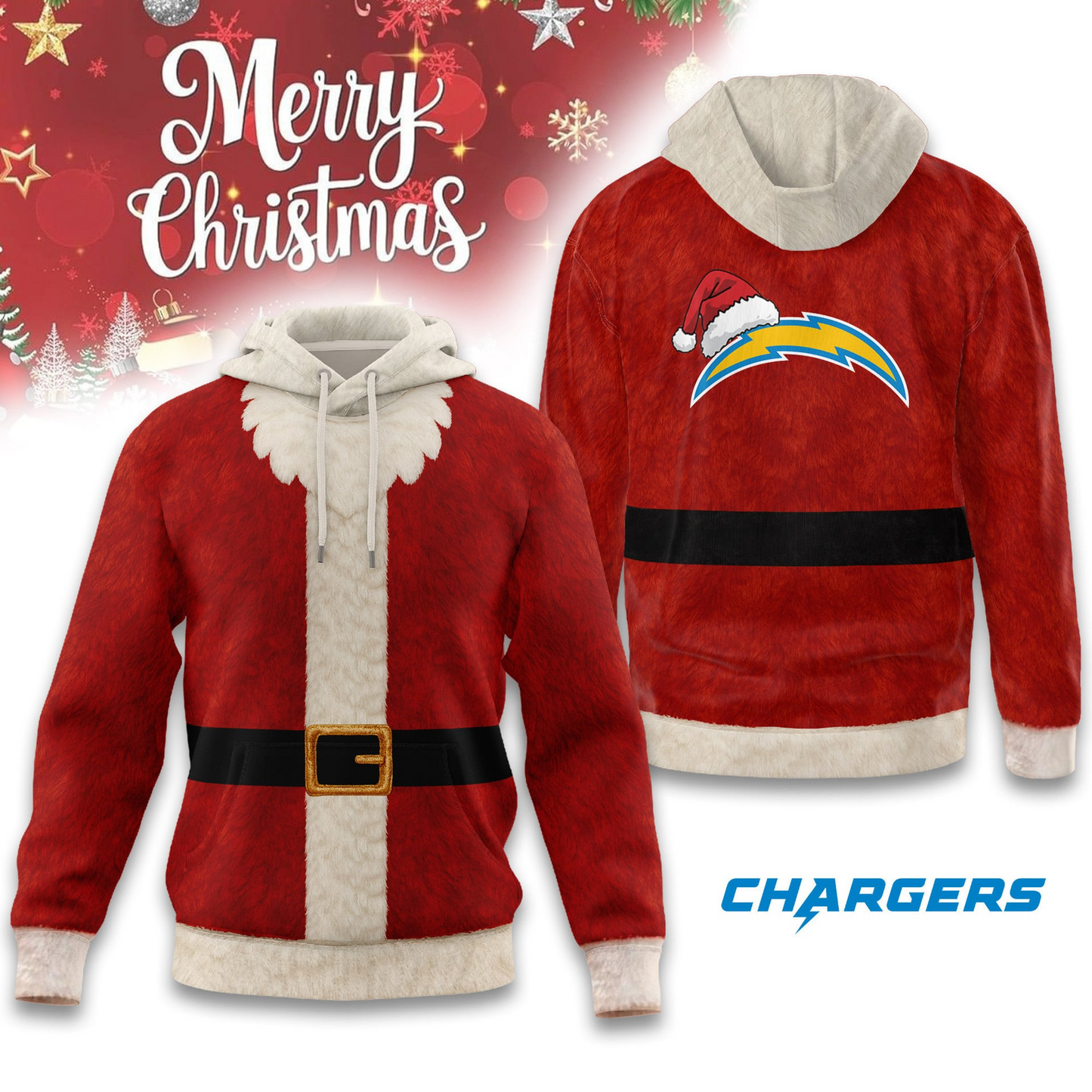 Premium NFL LAC Santa Claus Hoodie V1 NMD TTV
