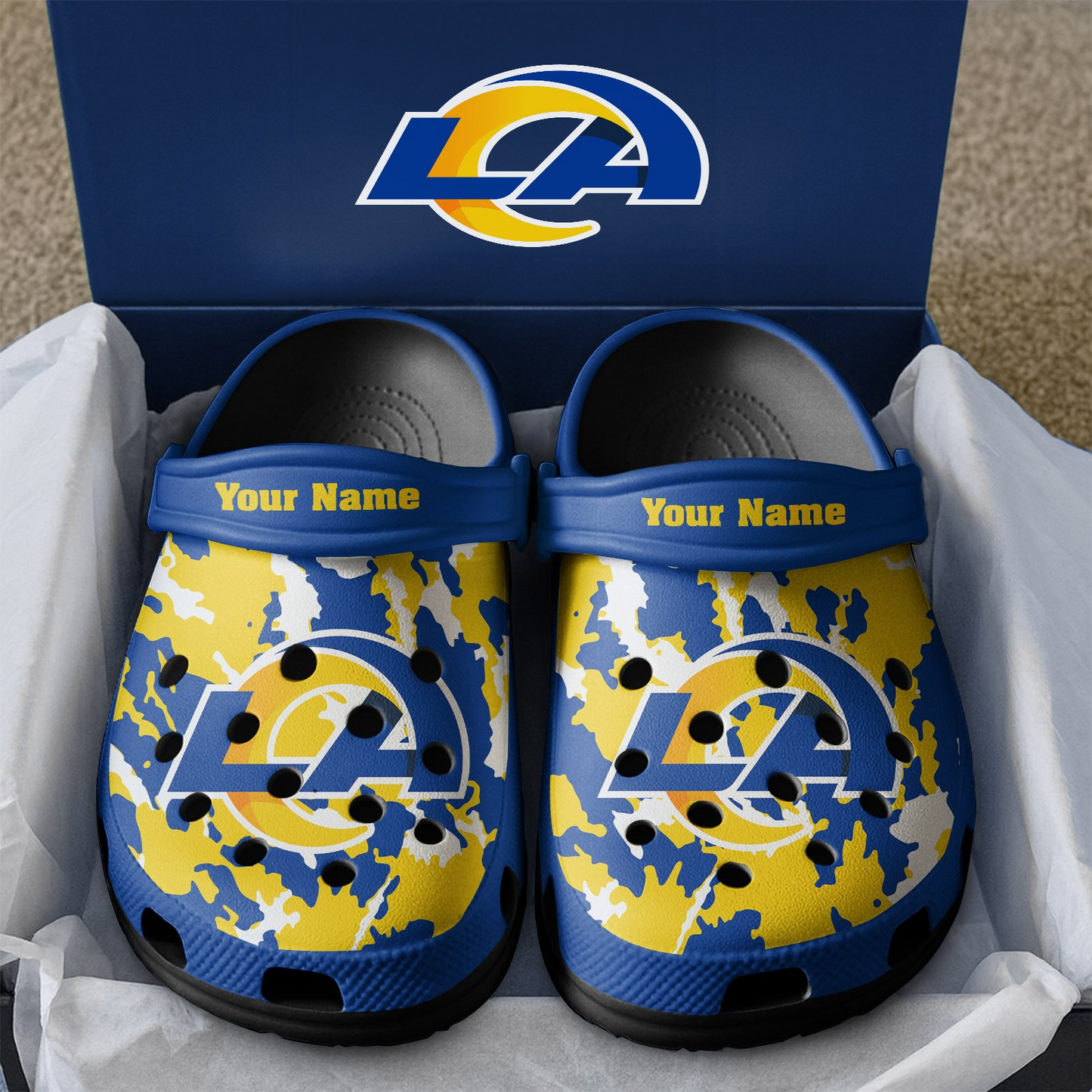 Premium NFL LAR Camo CLogs V1 NMD TTV